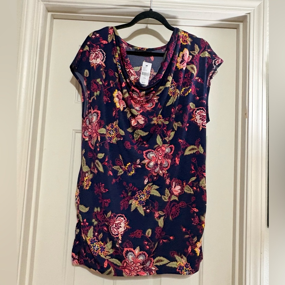Lane Bryant Navy Floral Blouse